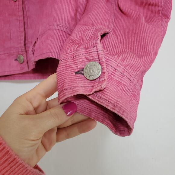 Vintage BB Jeans | Bubble Gum Pink Corduroy Jacket with Chest Pockets - Picture 6 of 10